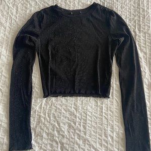 Forever 21 black sparkly mesh shirt